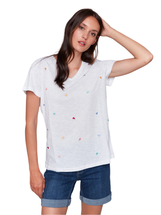 Short Sleeve Embroidered Tee C1231EPK