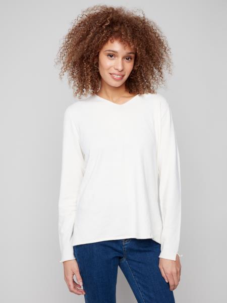 Long Sleeves V-Neck Sweater - C2279RR!