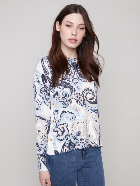 Crew Neck Drop Shoulder Sweater  - C2668PR